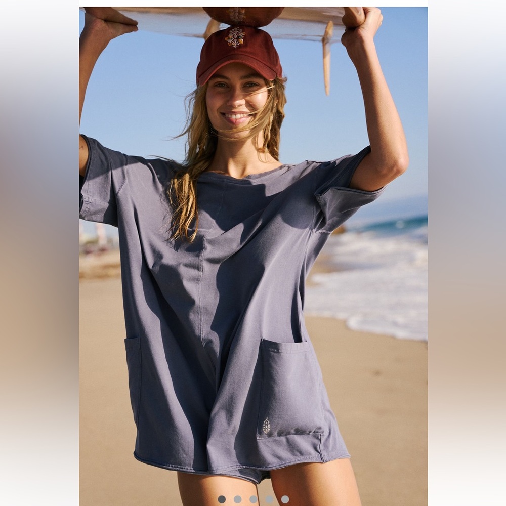 Free People FP Movement Hotshot T-shirt Romper. Size M.